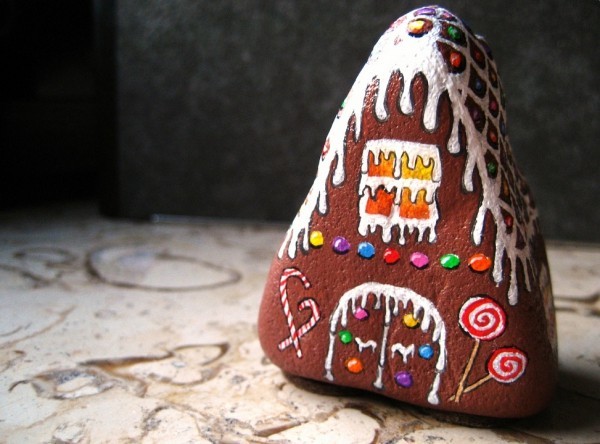 nápady řemesel vánoční kameny malování vánoční dekorace