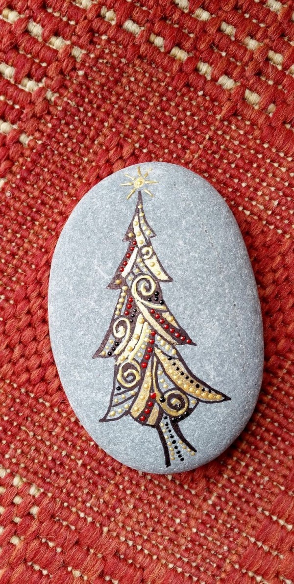 malování kamenů nápady zdobení vánoční vánoční dekorace