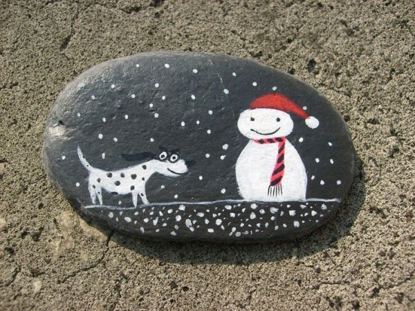 vyzdobit na Vánoce vánoční nápady malovat kameny