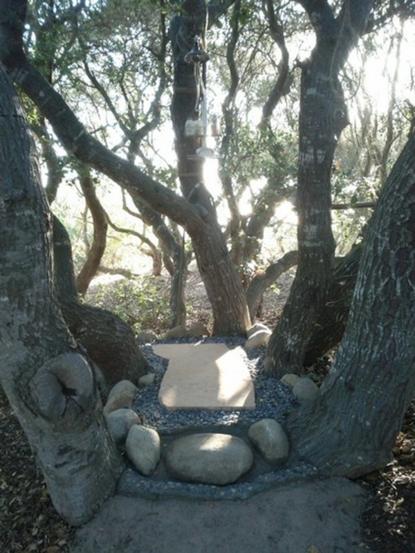 Σχέδια εμπνευσμένων ντους κήπου πέτρα δέντρου