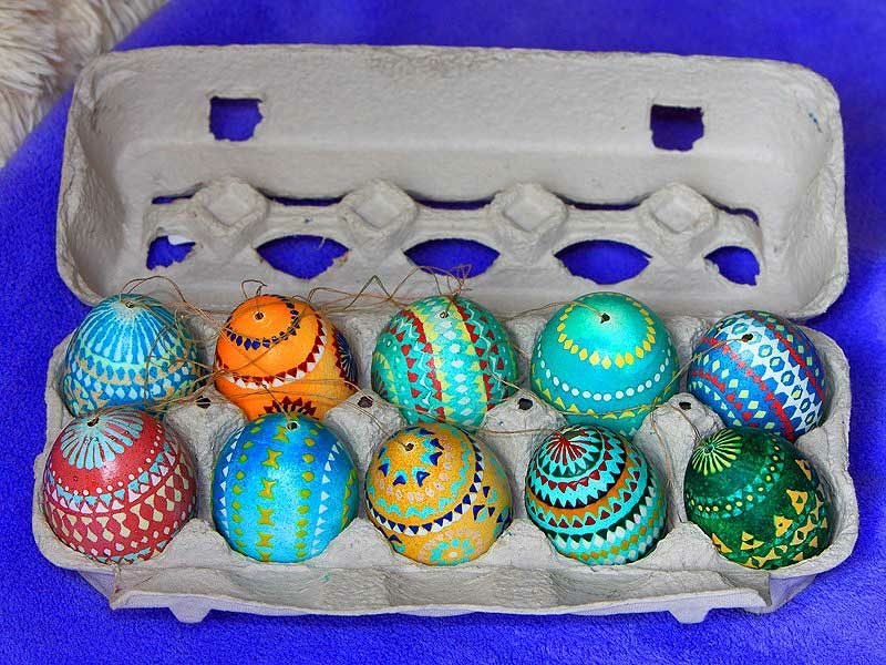 Sorbian velikonoční vajíčka foukané nápady kreativní dekorace