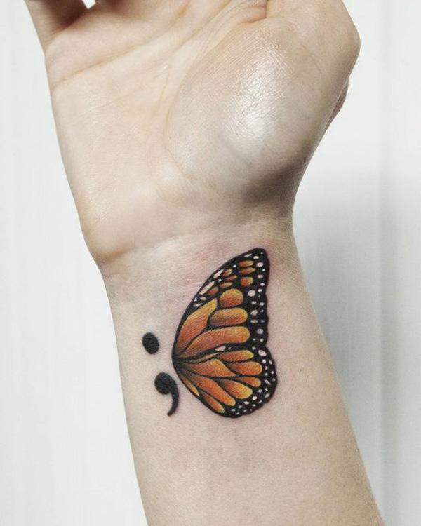 Kabliataškio ir drugelio tatuiruotė