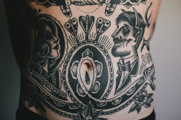 30 originalių skrandžio tatuiruočių