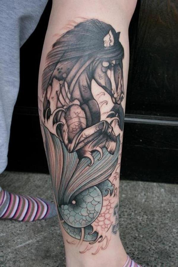 arklio tatuiruotė ant kojos