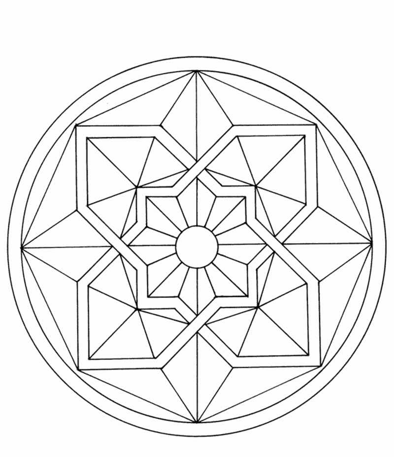 Εκτυπώσιμο mandalas γεωμετρικό αστέρι