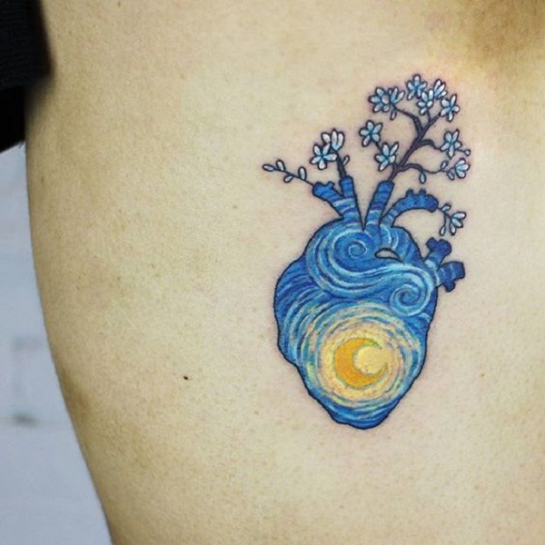 vincent van gogh tatuiruotės Žvaigždėta naktis širdyje