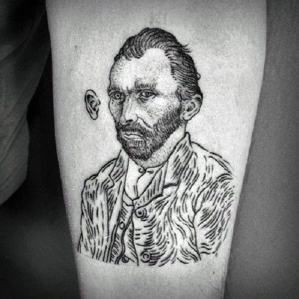 Vincentas van Gogo tatuiruotės Nubraižė Van Gogo tatuiruotę pašalindama ausį