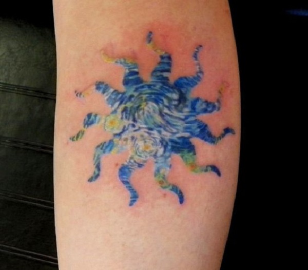 Vincentas van Goghas tatuiruotės „Starry Night Piece“