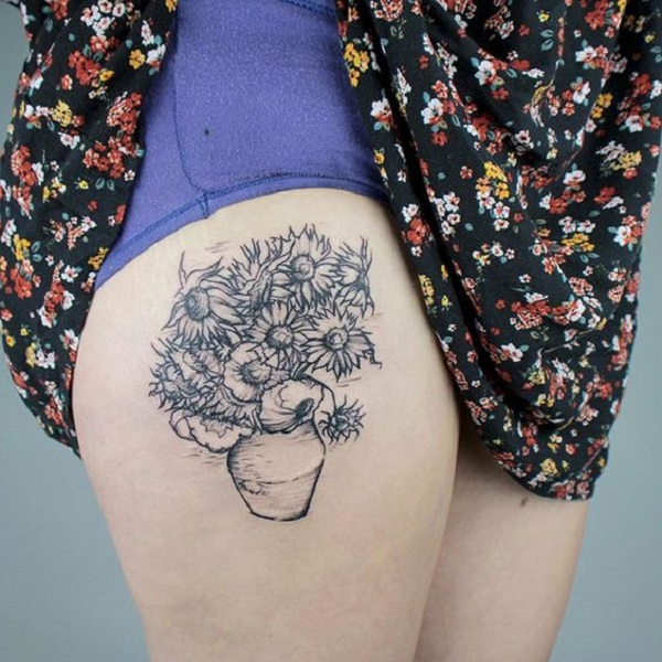 vincent van gogh tatuiruotės Saulėgrąžos