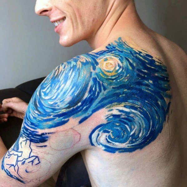 vincent van gogh tatuiruotės Gili žvaigždėta nakties tatuiruotė