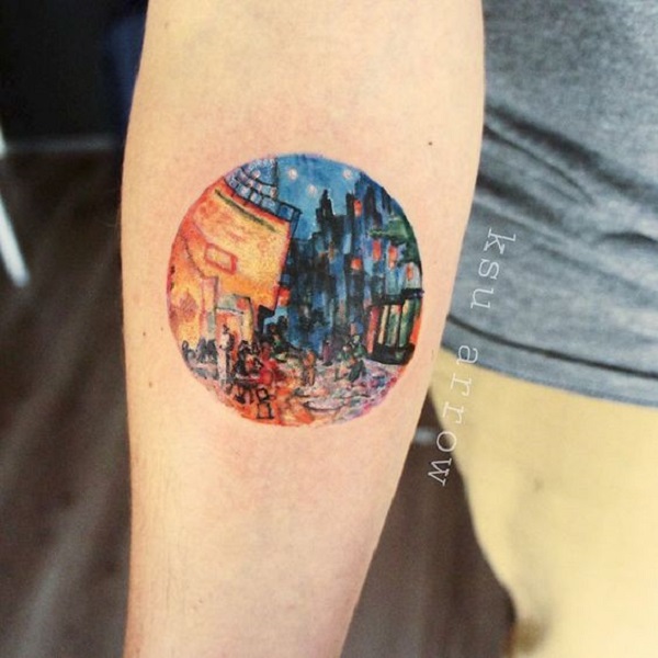 vincent van gogh tatuiruotės Kavinės terasa naktį tatuiruotė KSU Arrow