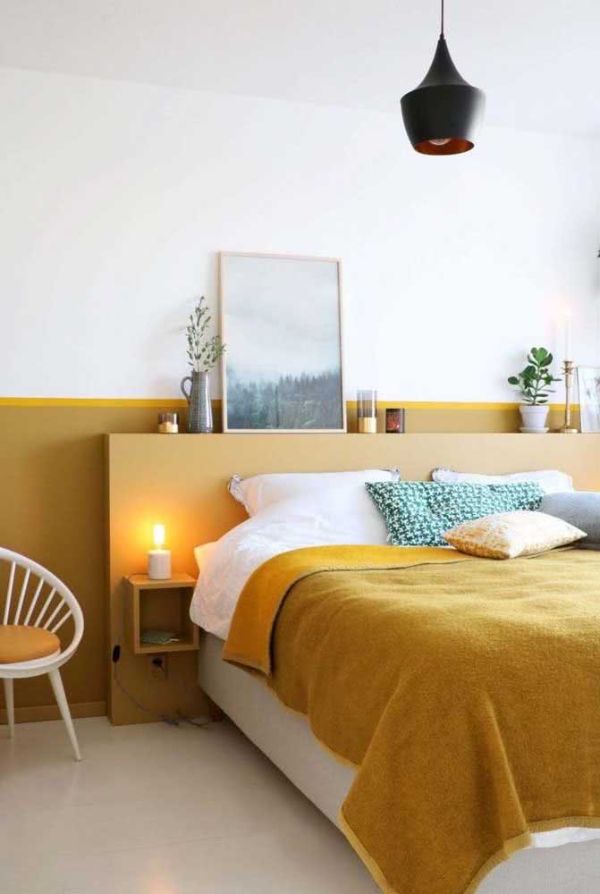 צהוב חרדל - רעיונות לעיצוב מיטות