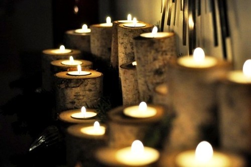 Nápady na skandinávské ozdobné držáky svíček z březové kůry a břízy vyrobené z větví