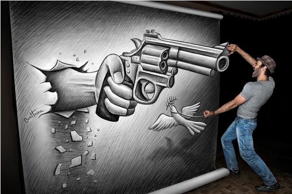 Beno Heine'o ginklų 3D piešinys