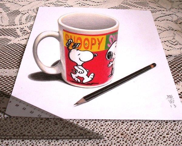 „Snoopy Mug“ 3D piešinys, kurį sukūrė Carmen Harada