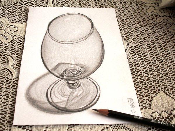 Vyno taurės 3D piešinys, kurį sukūrė Carmen Harada