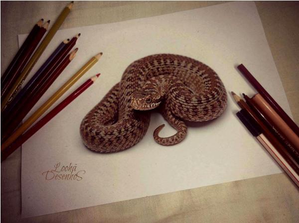 Gyvatės 3D piešinys