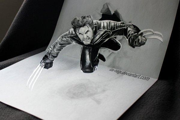 „Wolverine“ 3D piešinys, kurį sukūrė Iza Nagi