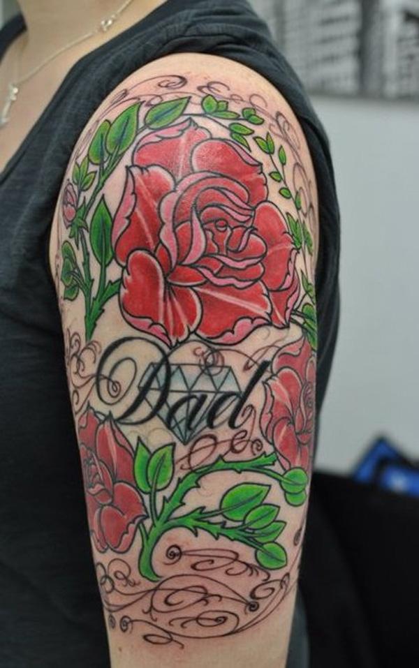Rožių tatuiruotė tėčiui