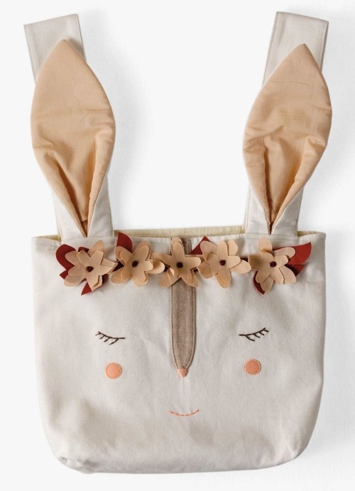 Nápady a projekty pro velikonoční výzdobu šití nákupní kabelky králíka s vintage korunou květiny