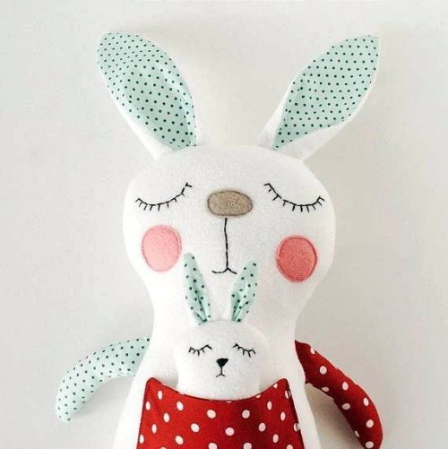 Nápady a projekty na velikonoční výzdobu šití králíka pro panenky s roztomilým patchworkem