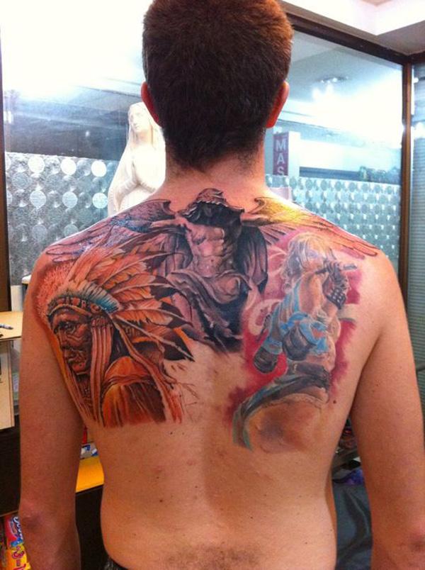 Indėnų nugaros tatuiruotė-8