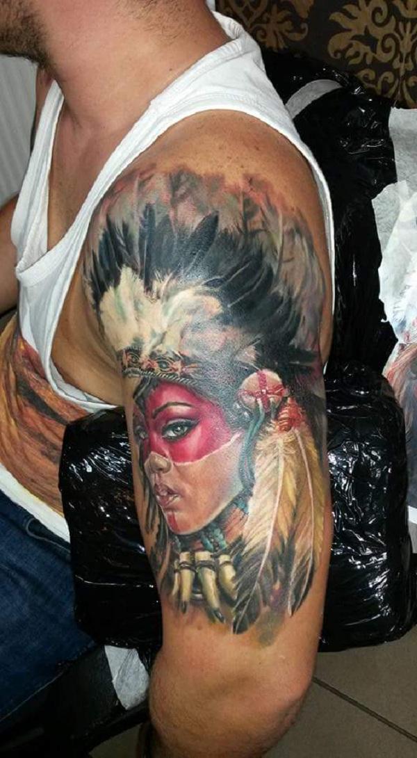 Indėnų rankovių tatuiruotė