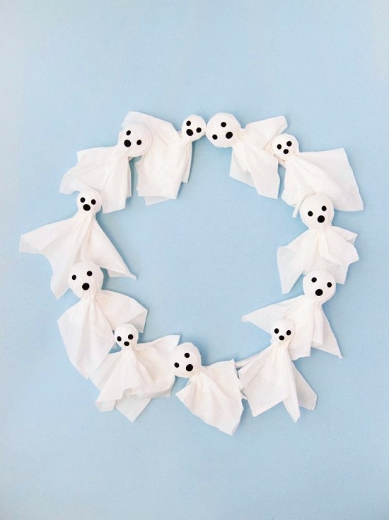 Ideer for å lage spøkelser papirkransspøkelser