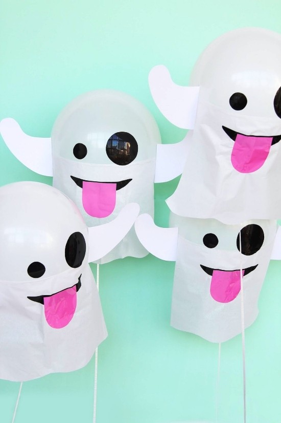 Ideer for å lage spøkelser morsomme ballonger emoji -spøkelser
