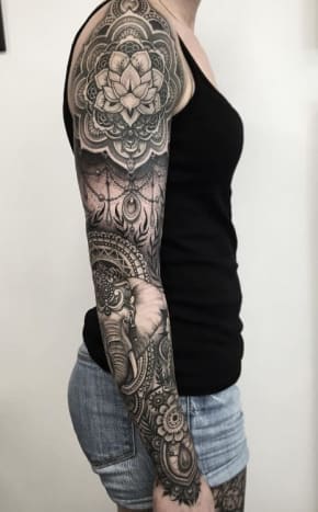 rašalinė mag, tatuiruočių įkvėpimas, tatuiruočių menas, tatuiruočių dizainas, moteriškos rankovės, rankovių tatuiruotė, tatuiruočių meistras