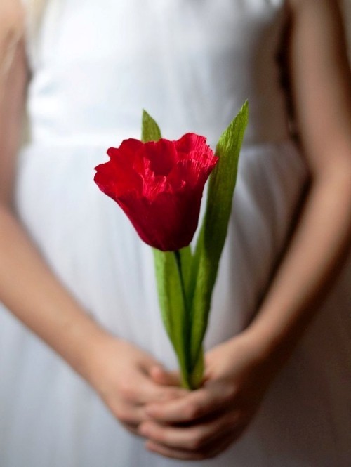 80 čerstvých jarních nápadů na šťourání tulipánů s velkou červenou svatbou z krepového papíru