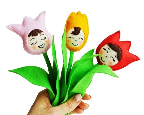 80 čerstvých jarních nápadů na výrobu tulipánových tváří pro panenky
