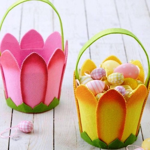 80 čerstvých jarních nápadů na výrobu tulipánů ve žlutých růžových košíčcích s velikonočními vejci