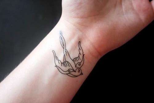 Håndleddet tatovering ideer retro svelge