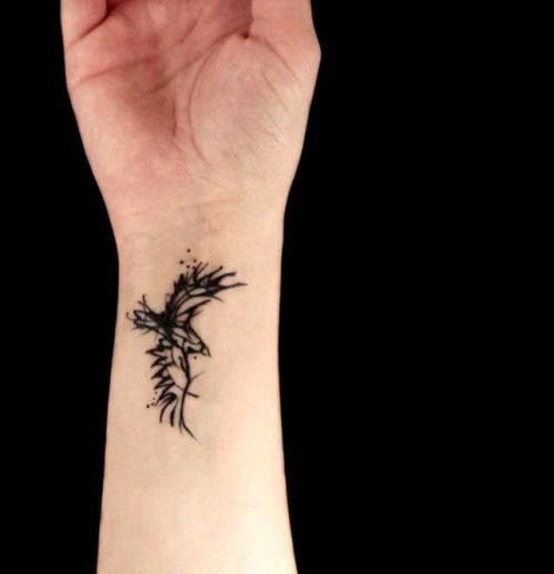 Håndleddet tatovering ideer svart ørn