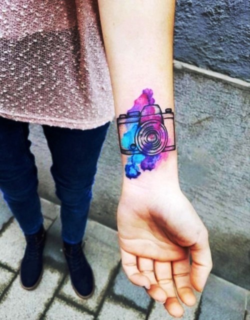 Håndleddet tatovering ideer kamera