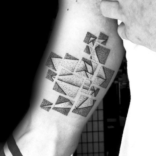 Negativní vesmírné tetovací motivy origami dotworw