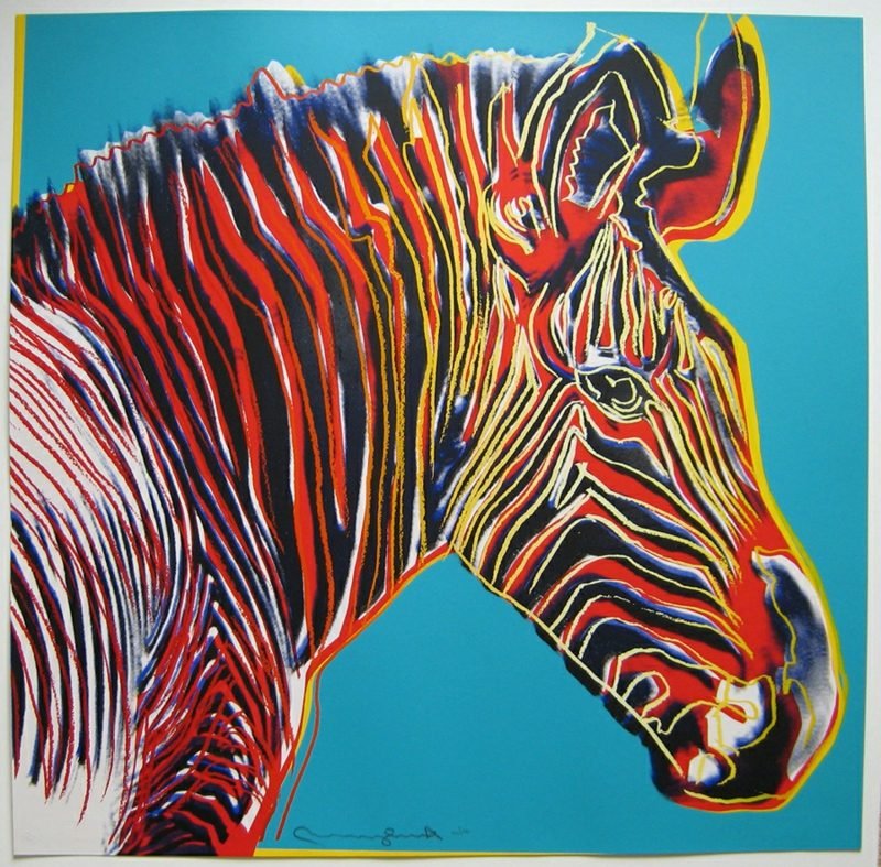 Andy Warhol pracuje zebra