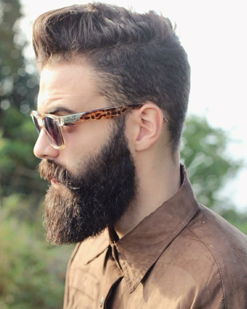 Skjeggfrisyrer hipsterskjegg med Moustache solbriller