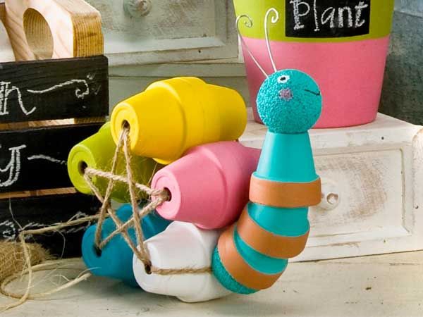 Håndverk med leirgryter - 40 kreative ideer og veldig enkle instruksjonssnegler fra fargerike potter