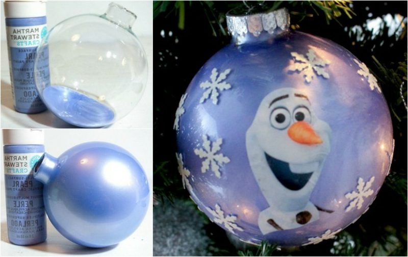 Håndverk til jul med barn Juleballer med snømannen Olaf
