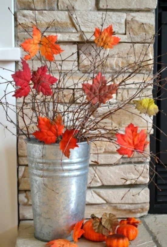 kytice listů podzimní dekorace nápady listy stromů