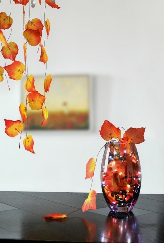 drotár sám listy podzimní dekorace nápady listy stromů