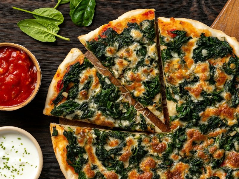 Recept na výrobu špenátové listové pizzy