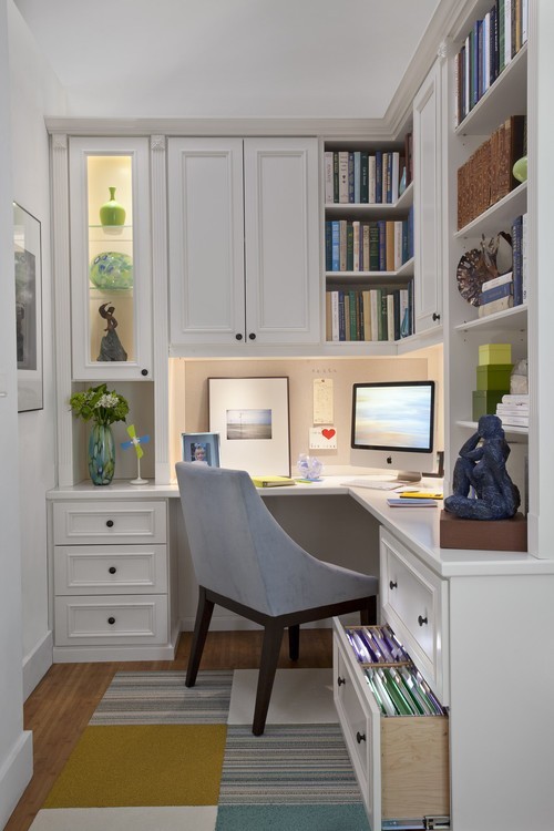 design rohové místnosti kancelářského nábytku