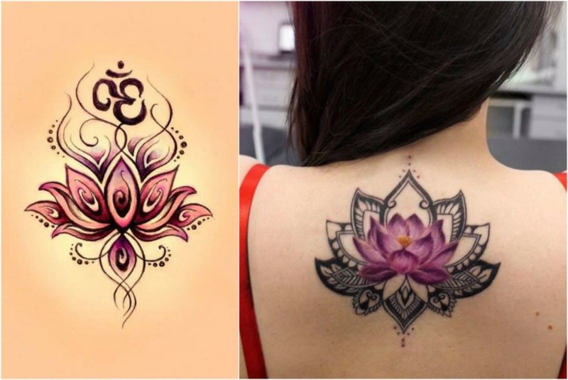 Lotus blomst tatovering jente