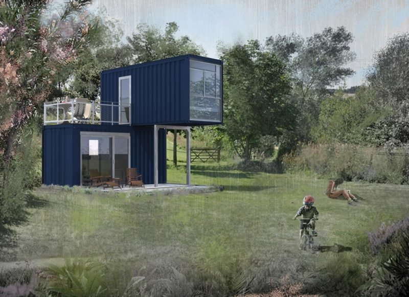 Containerhus med original design