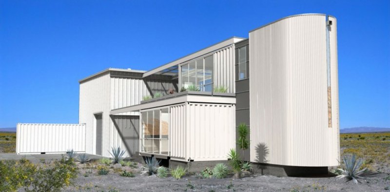 containerhus i Mojave Desert av Ecotech Design View