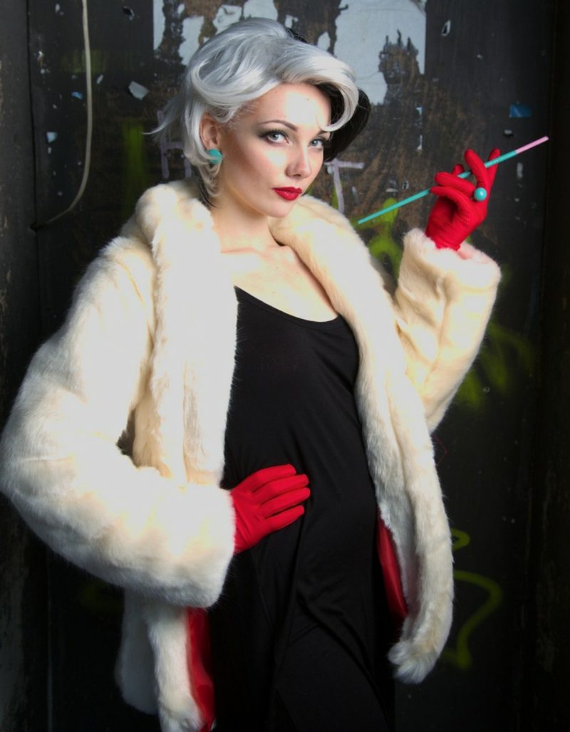 Κοστούμι Cruella De Vil κομψό ρετρό κάτοχος τσιγάρων