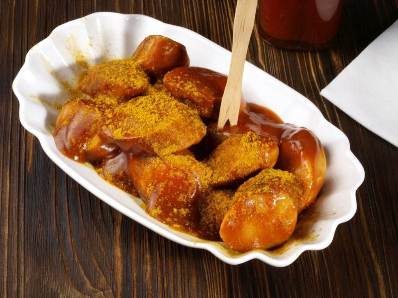 Currywurst recept na podávání návrhů